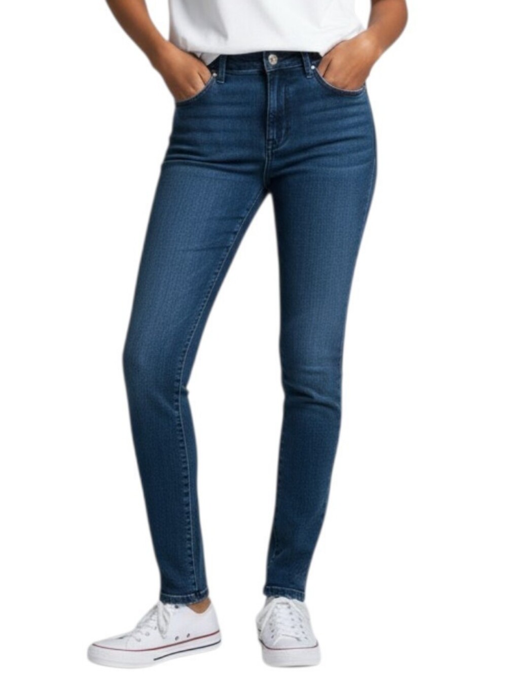 Michael Kors Dark Blue Mid-Rise Skinny Jeans Women's Stretch Denim Size 10